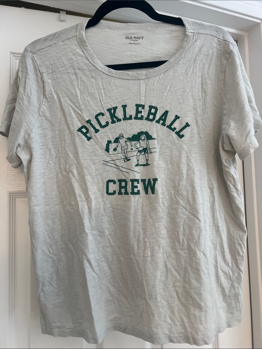 Old Navy White Tee with Green Pickleball Graphic